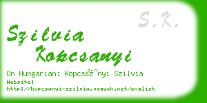 szilvia kopcsanyi business card